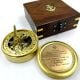 Brass Sundial Compass Gift with Engraved Message